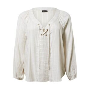 Torrid Lace Up V Neck Long Sleeve Blouse Ivory Stripe Size‎ 0X L 12 Flowy NWT